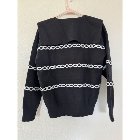 Sandro Paris Breton Chain Sweater Old Money Cozy Preppy Coastal Top Size 1 (S) - Picture 6 of 11